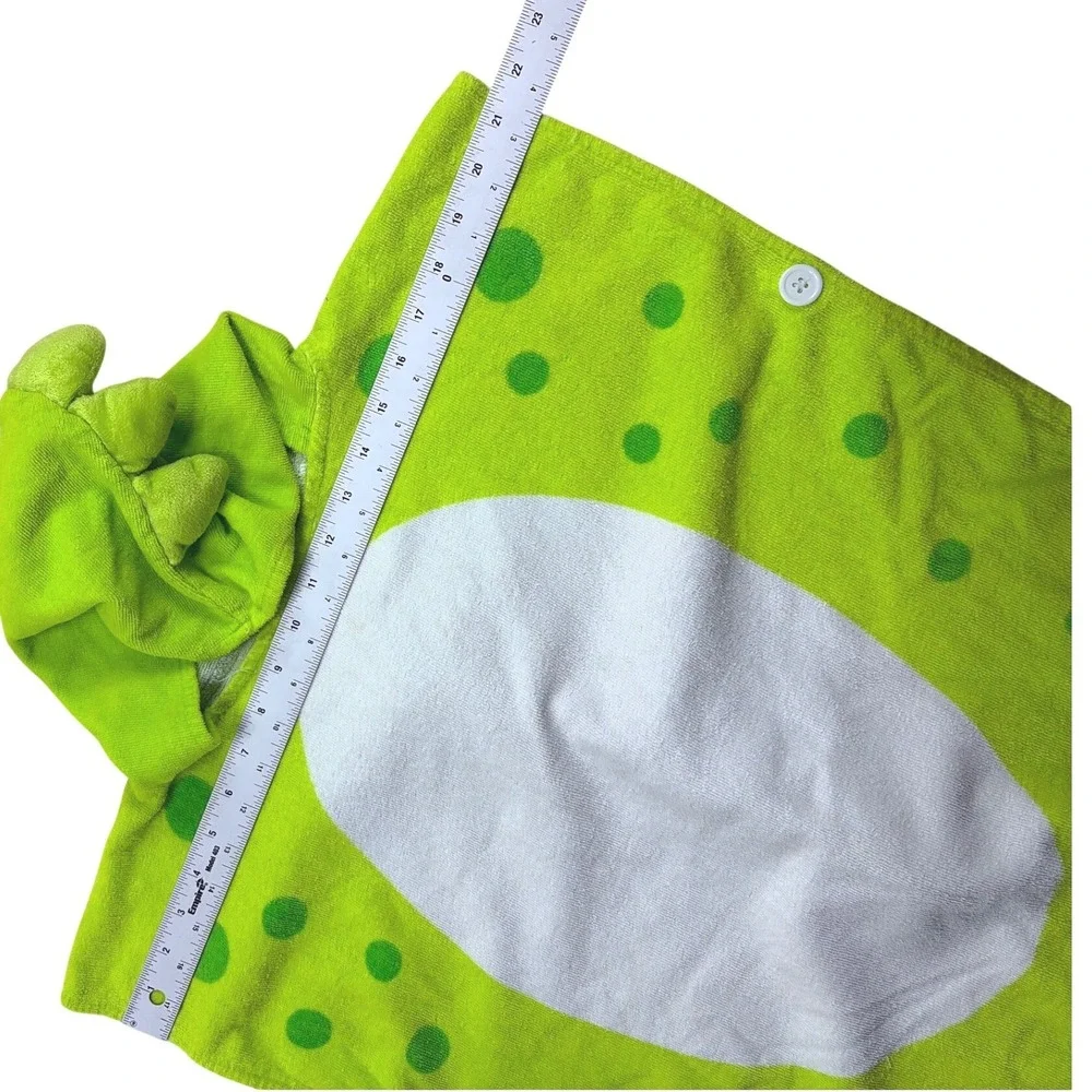 Green Dinosaur Hooded Poncho Towel Kids Pure Cotton Bath Beach Wrap 3D Spikes